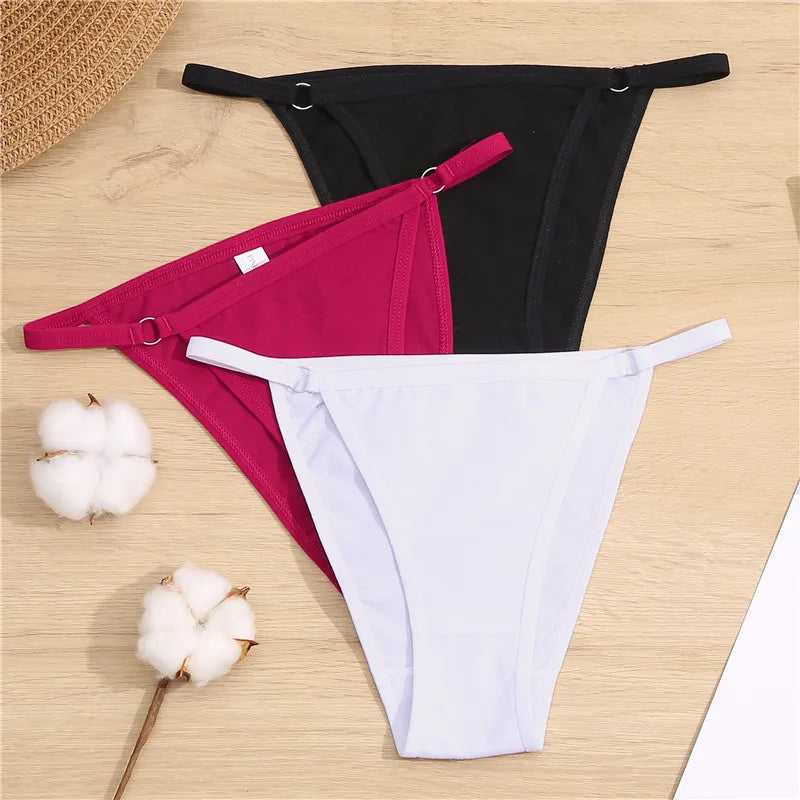 FINETOO 3Pcs/set Cotton Briefs Panties Women Sexy Low Waist Underwear M-2XL Ladies Cotton Underpants Soft Feamle Lingerie 2026