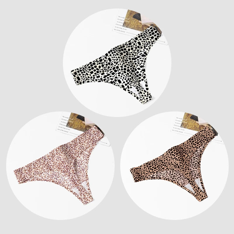 The 3-Pack Leopard Seamless G-String Set