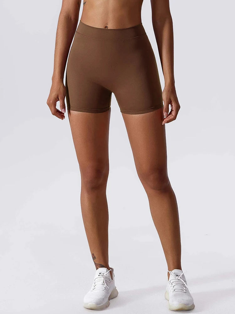 Women's Tummy Control Ruched Booty Shorts, High Rise Non-Slip Biker Shorts for Running Fitness
