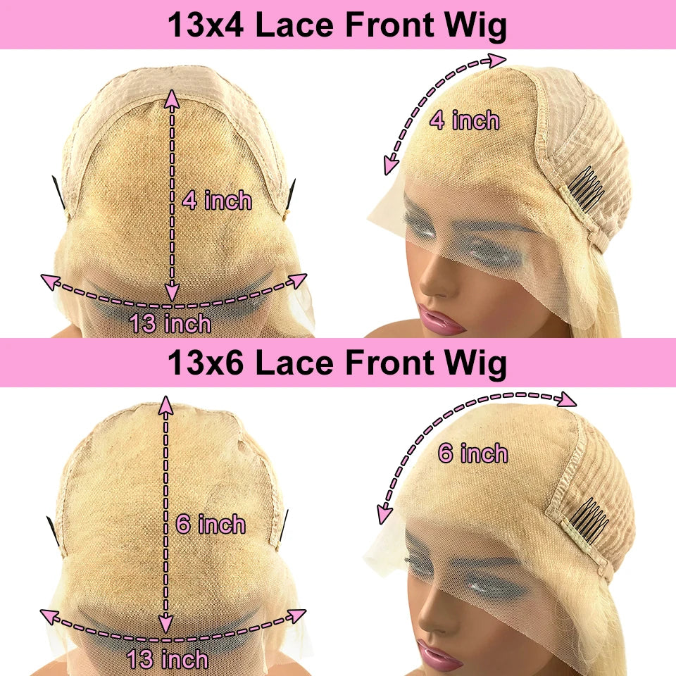 Ash Blonde Ombre Human Hair Wigs For Women Body Wave HD Transparent Lace Frontal Wig Brazilian Remy Hair Short Bob Wig Pre Pluck