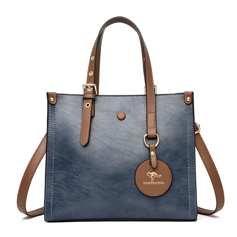 The 3-Layer Vintage Leather Tote