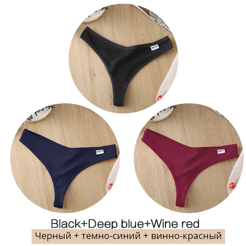The 3-Pack Cotton Low Waist Thong Set