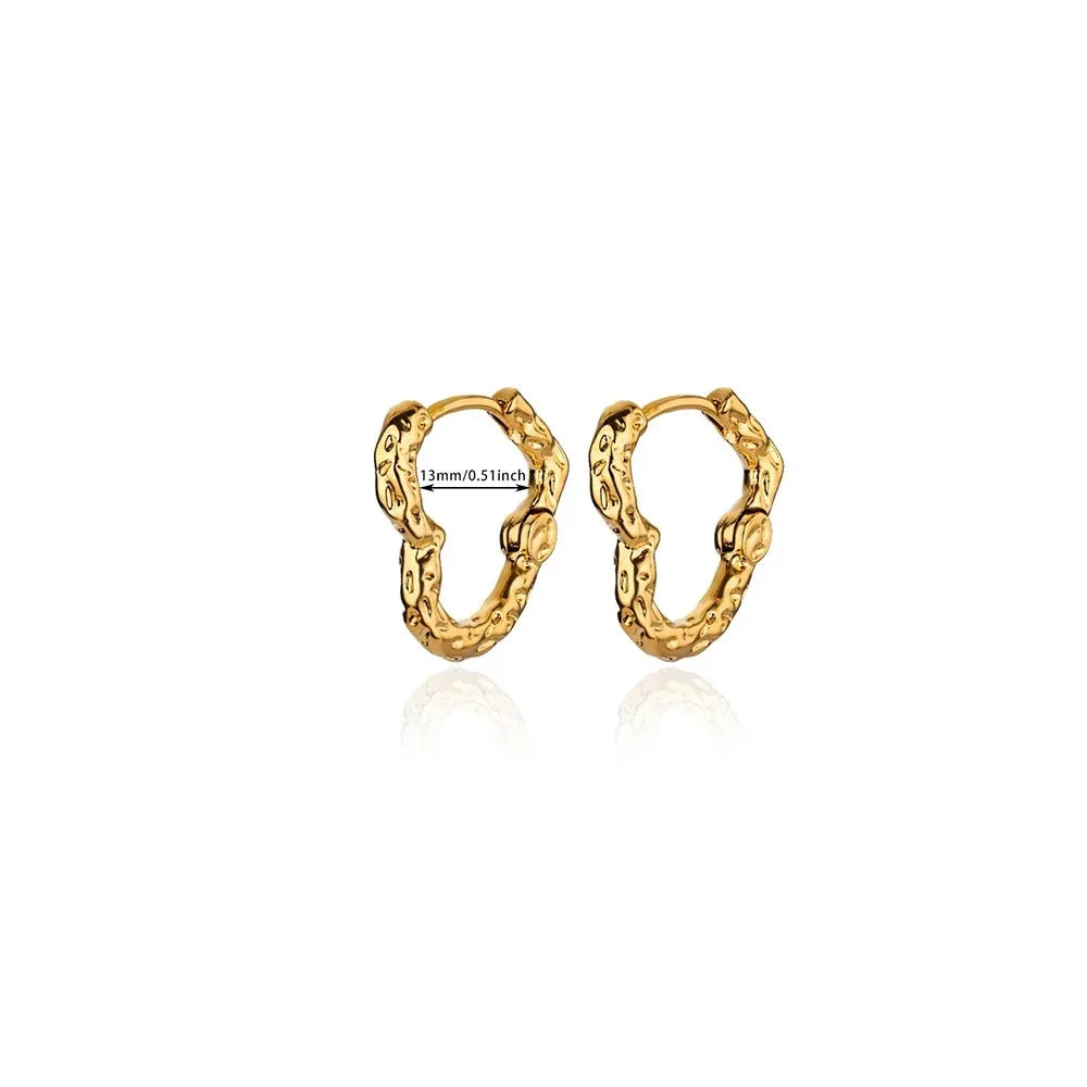 Hollow Zircon Heart Earrings For Women Stainless Steel Gold Color Heart Earring Luxury Wedding Couple Jewelry Gift Free Shipping