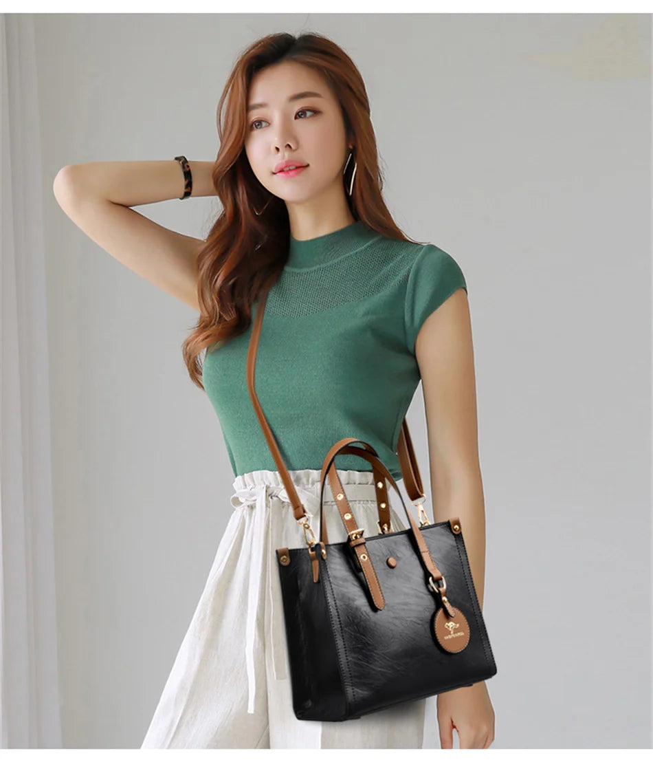 The 3-Layer Vintage Leather Tote