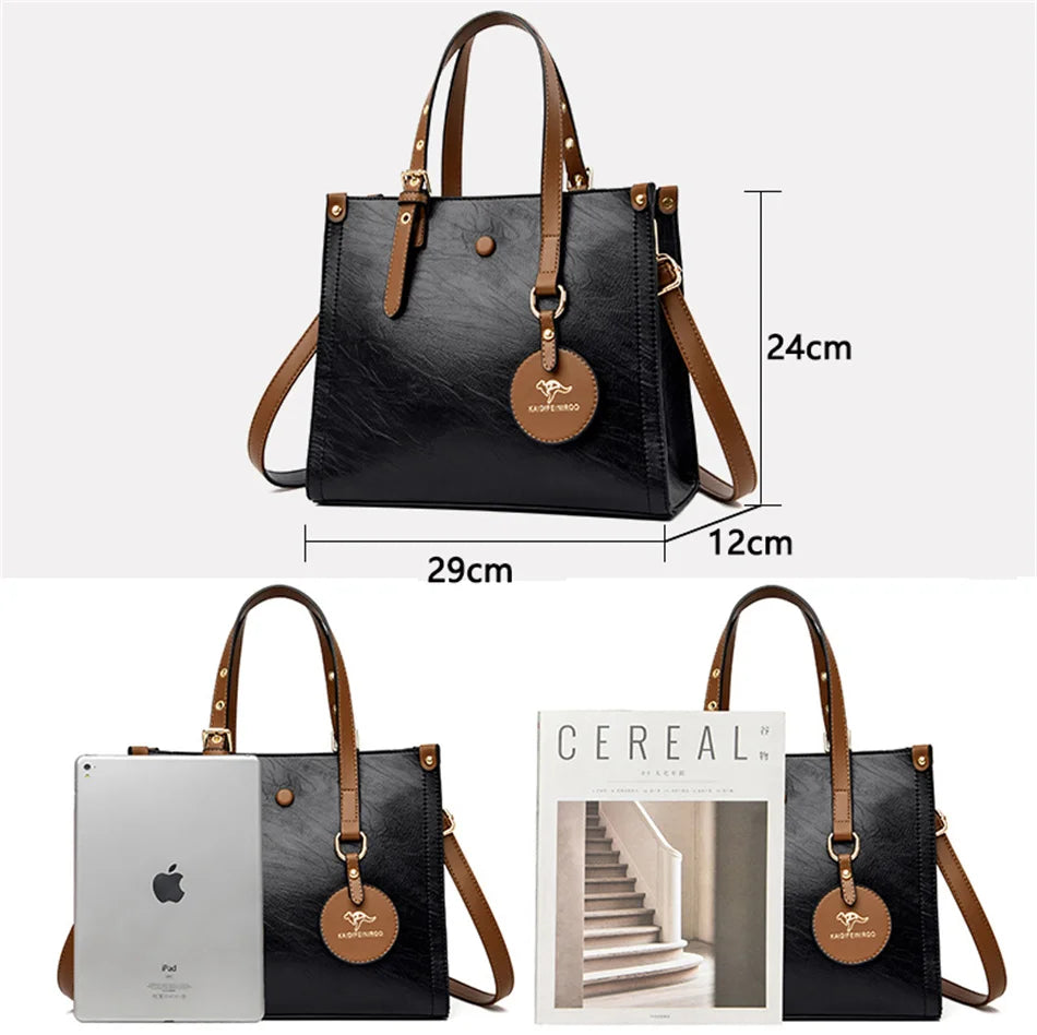 The 3-Layer Vintage Leather Tote