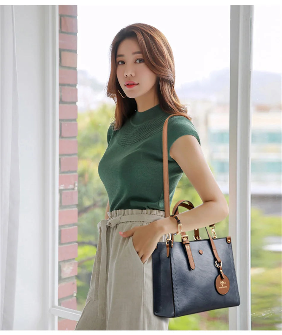 The 3-Layer Vintage Leather Tote