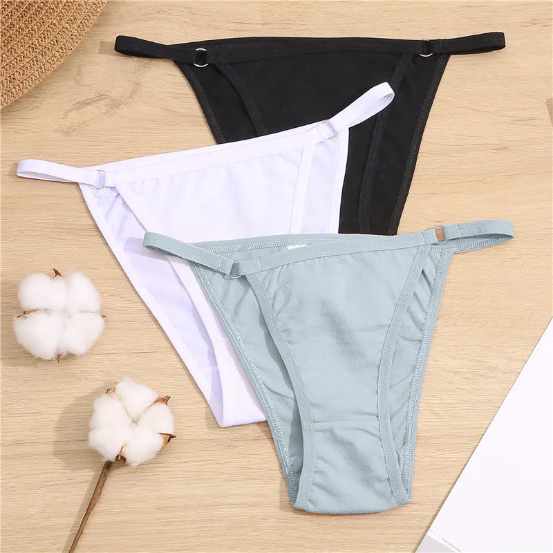 FINETOO 3Pcs/set Cotton Briefs Panties Women Sexy Low Waist Underwear M-2XL Ladies Cotton Underpants Soft Feamle Lingerie 2026
