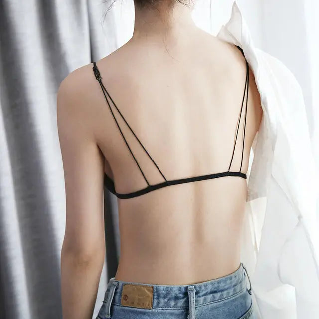 Bralette French Triangle Cup Bras for Women Comfort Cotton Bra Girl Summer Thin Soft Sexy Push Up Seamless Invisible Underwear