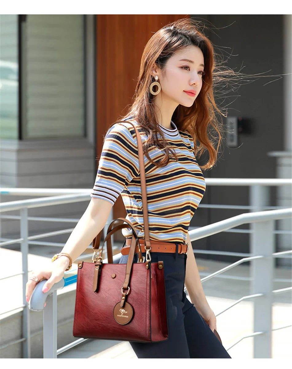 The 3-Layer Vintage Leather Tote