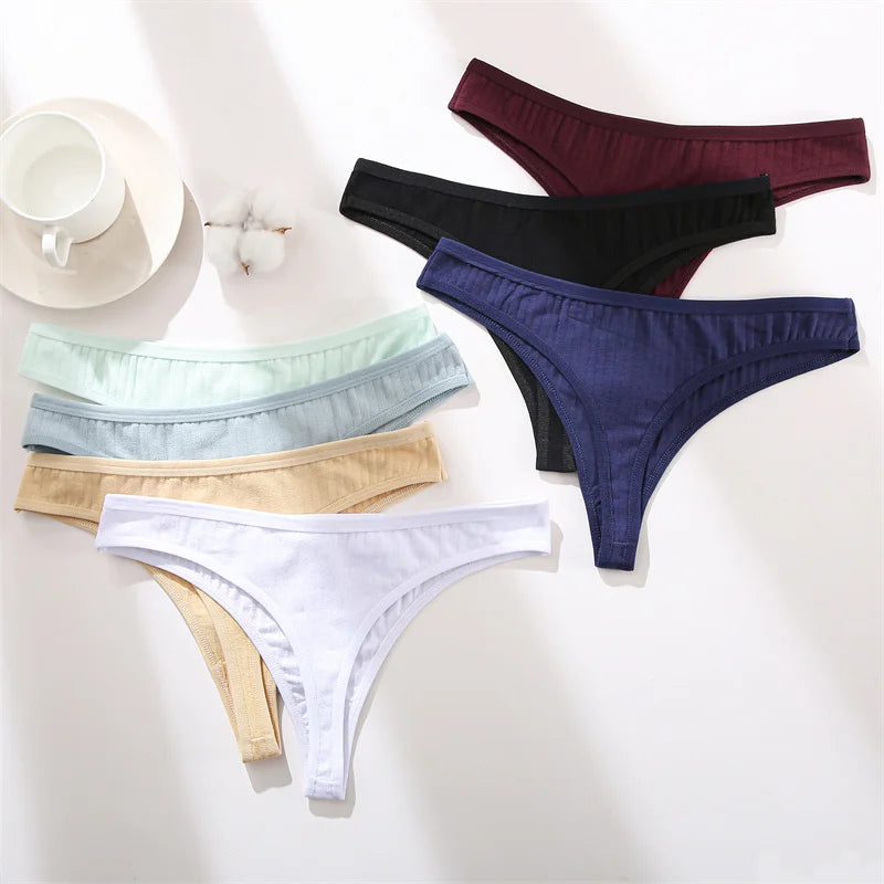 The 3-Pack Solid Color Cotton G-String