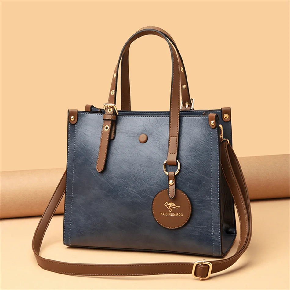 The 3-Layer Vintage Leather Tote