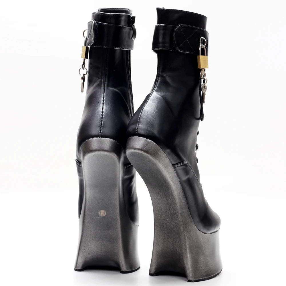 JIALUOWEI 7inch High Heel New Fancy Ponyplay bootfetish Ankle Platform Boots In Stock Fast Shipping Size36-46