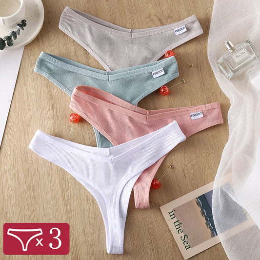 The 3-Pack Cotton Low Waist Thong Set