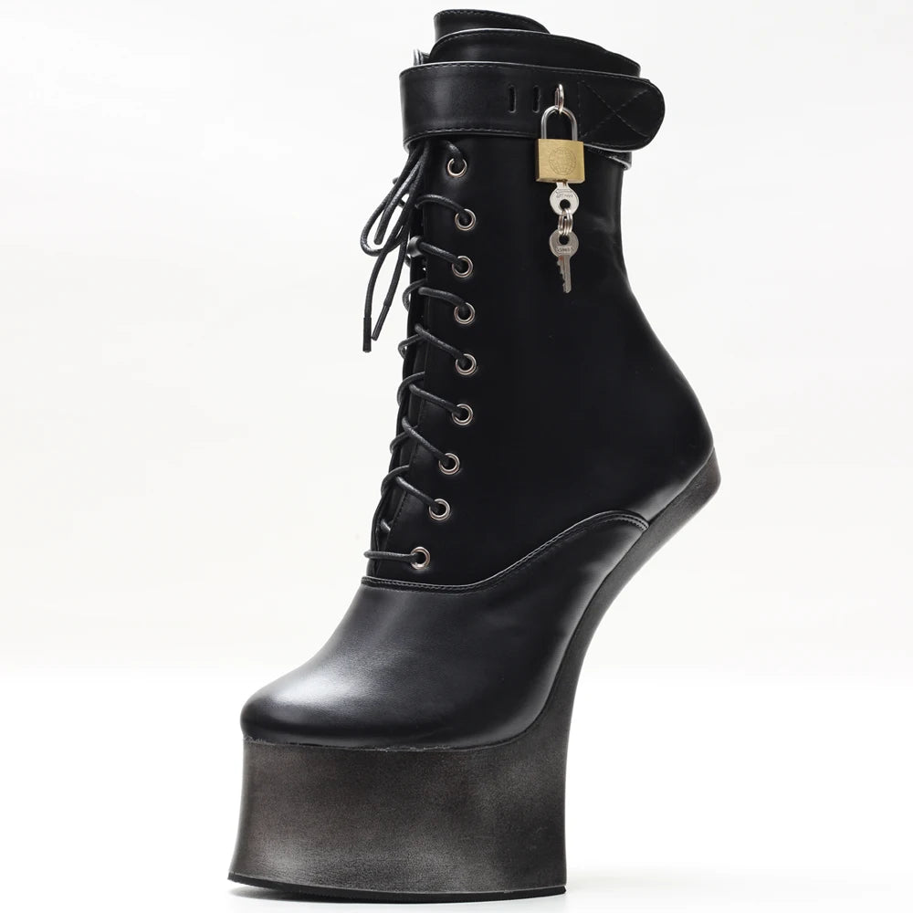 JIALUOWEI 7inch High Heel New Fancy Ponyplay bootfetish Ankle Platform Boots In Stock Fast Shipping Size36-46
