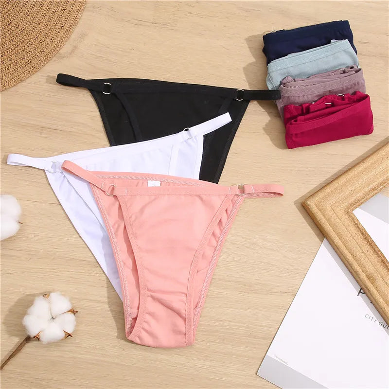 FINETOO 3Pcs/set Cotton Briefs Panties Women Sexy Low Waist Underwear M-2XL Ladies Cotton Underpants Soft Feamle Lingerie 2026