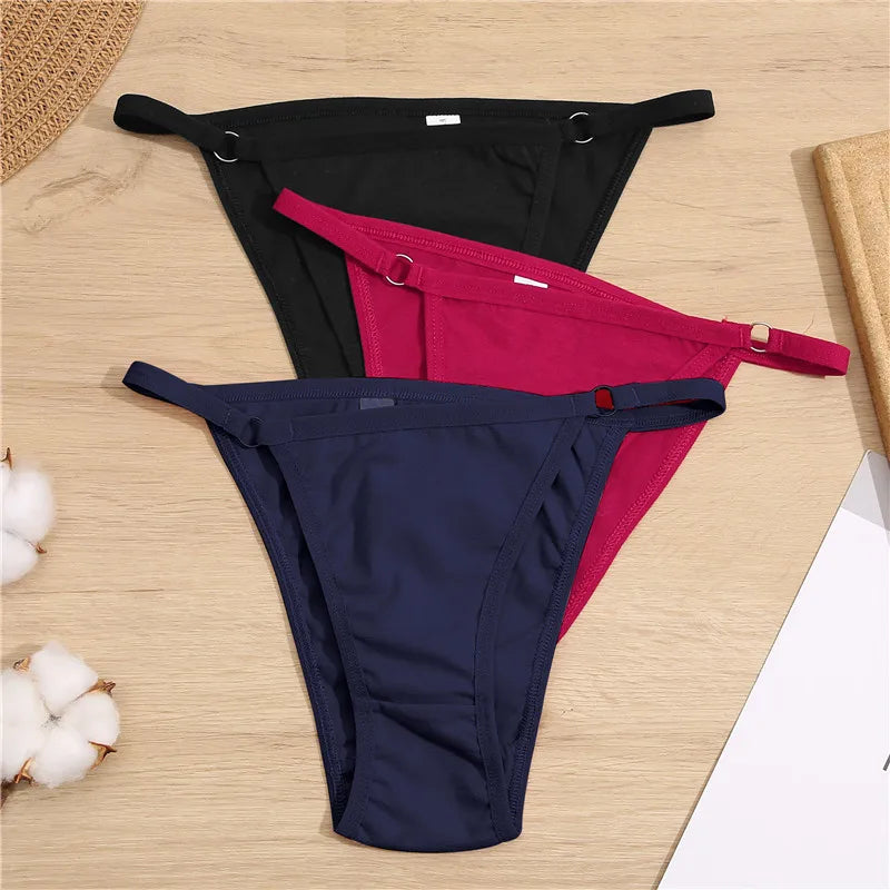 FINETOO 3Pcs/set Cotton Briefs Panties Women Sexy Low Waist Underwear M-2XL Ladies Cotton Underpants Soft Feamle Lingerie 2026