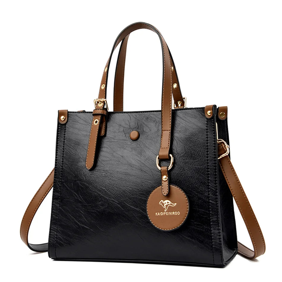 The 3-Layer Vintage Leather Tote