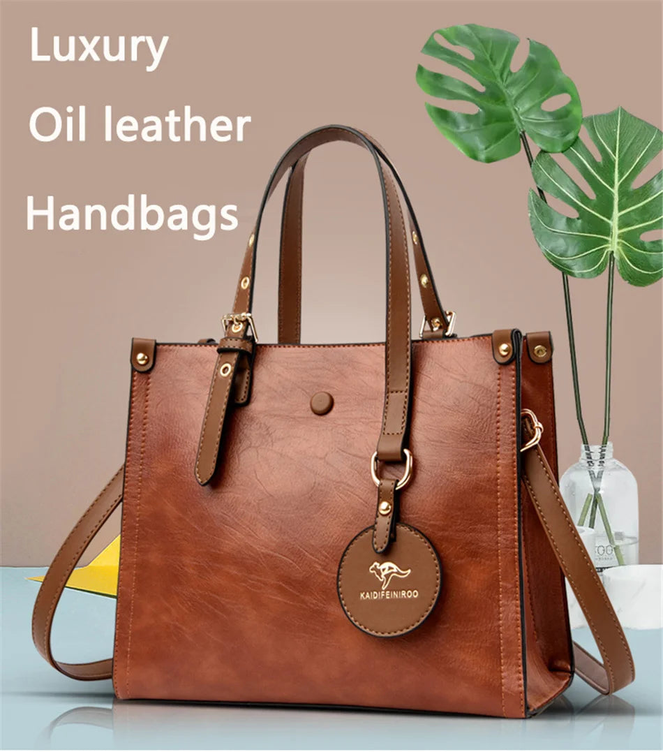 The 3-Layer Vintage Leather Tote