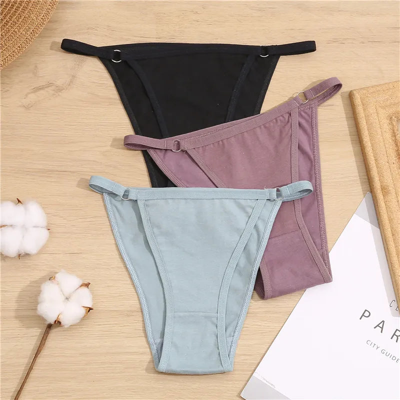 FINETOO 3Pcs/set Cotton Briefs Panties Women Sexy Low Waist Underwear M-2XL Ladies Cotton Underpants Soft Feamle Lingerie 2026