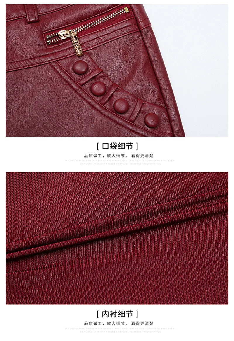 Large Size 4XL Leather Shorts Women Autumn Winter PU Leather Sexy Shorts Straight Slim High Waist Short Femme Women Shorts