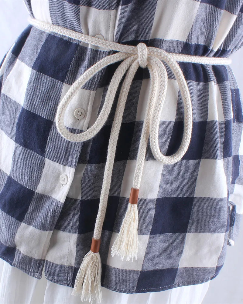 The Tassel Braided Rope Waist Belt