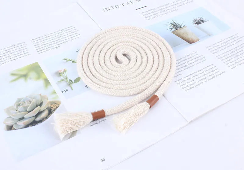 The Tassel Braided Rope Waist Belt