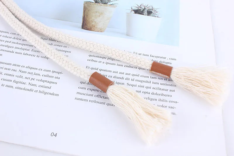 The Tassel Braided Rope Waist Belt