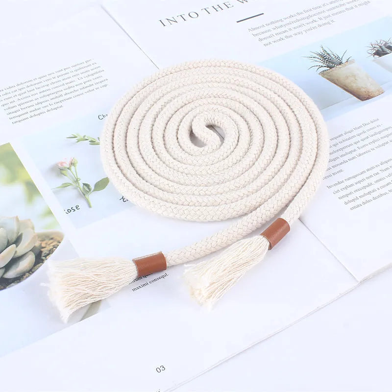 The Tassel Braided Rope Waist Belt