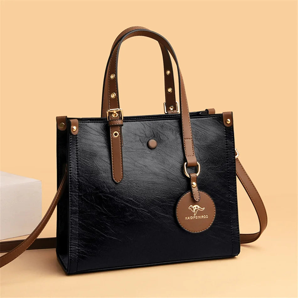 The 3-Layer Vintage Leather Tote