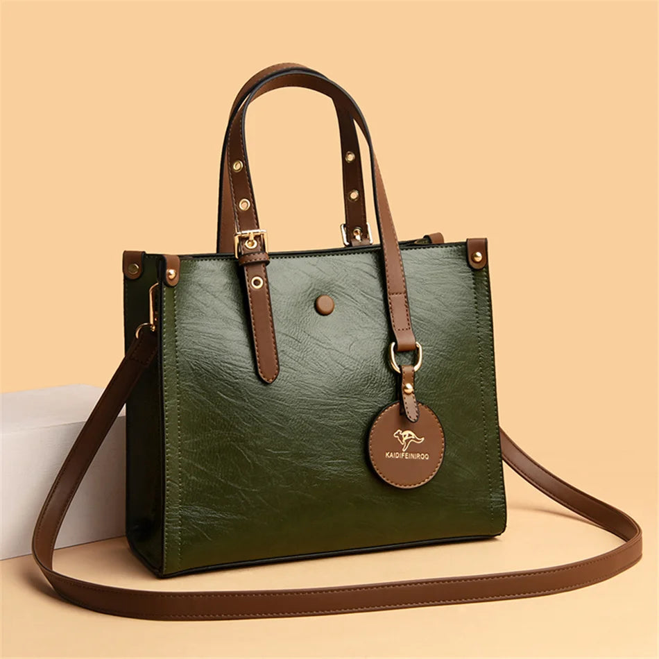 The 3-Layer Vintage Leather Tote