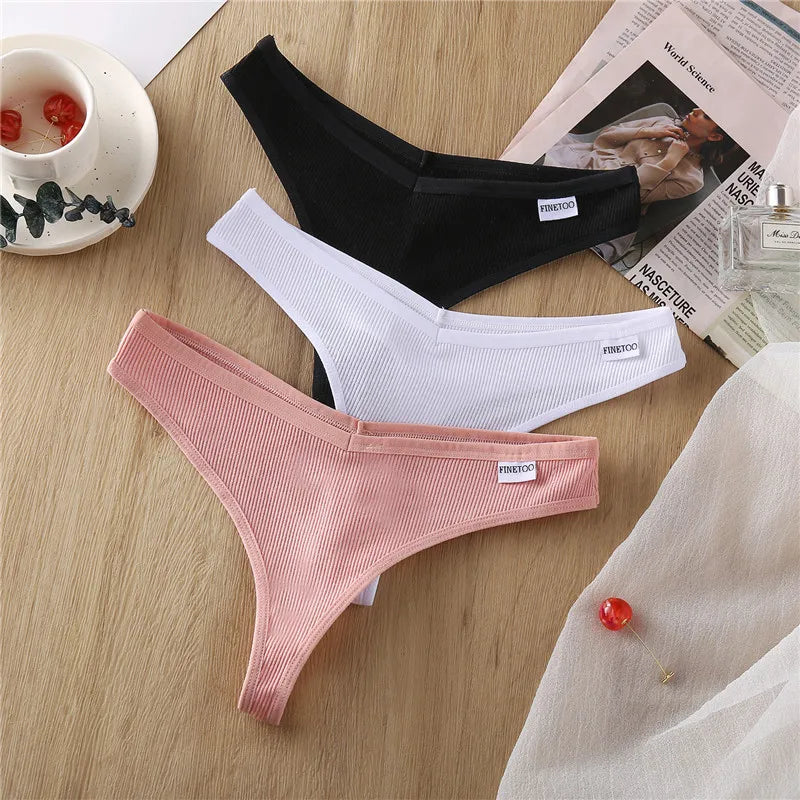The 3-Pack Cotton Low Waist Thong Set