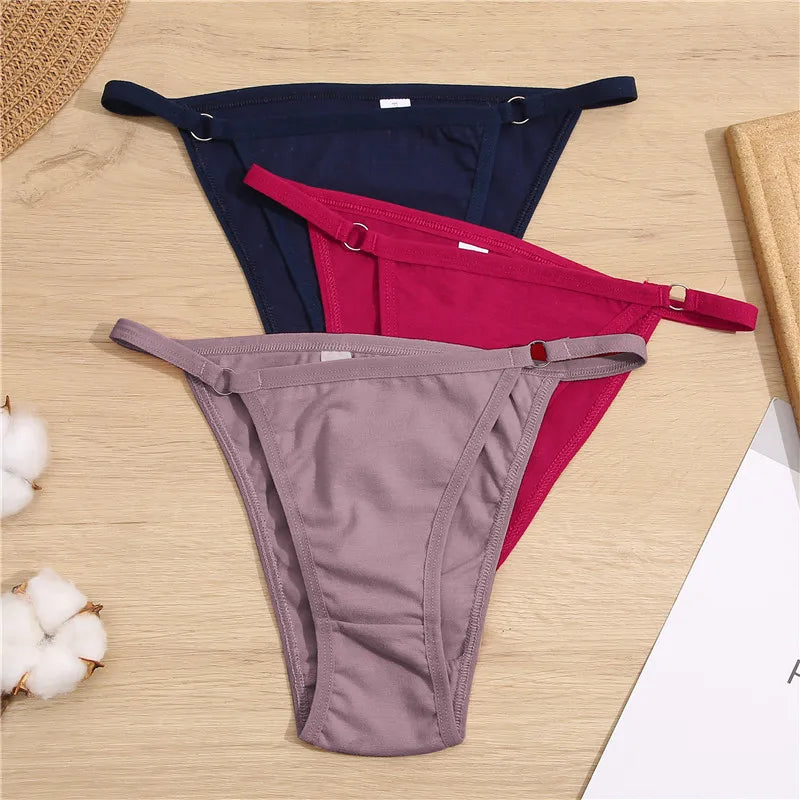 FINETOO 3Pcs/set Cotton Briefs Panties Women Sexy Low Waist Underwear M-2XL Ladies Cotton Underpants Soft Feamle Lingerie 2026
