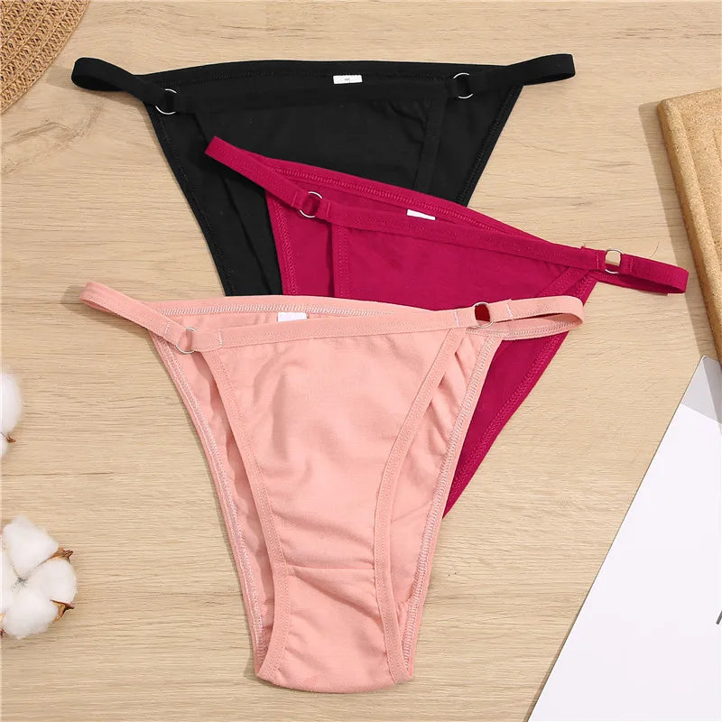 FINETOO 3Pcs/set Cotton Briefs Panties Women Sexy Low Waist Underwear M-2XL Ladies Cotton Underpants Soft Feamle Lingerie 2026