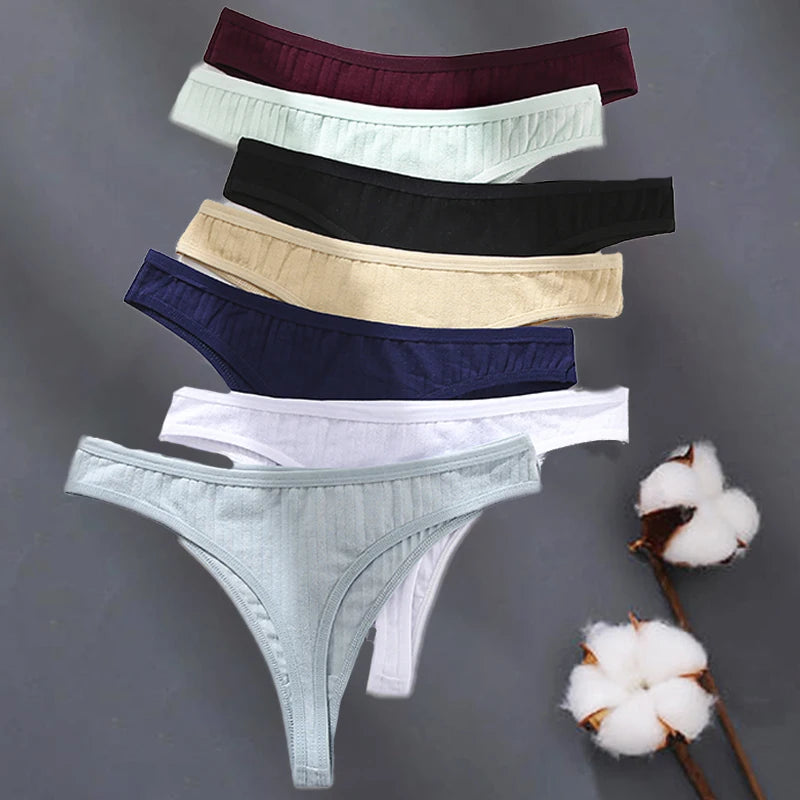 The 3-Pack Solid Color Cotton G-String