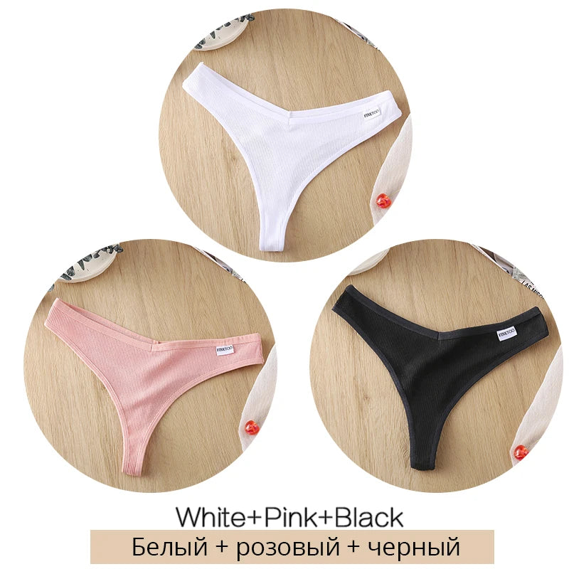 The 3-Pack Cotton Low Waist Thong Set