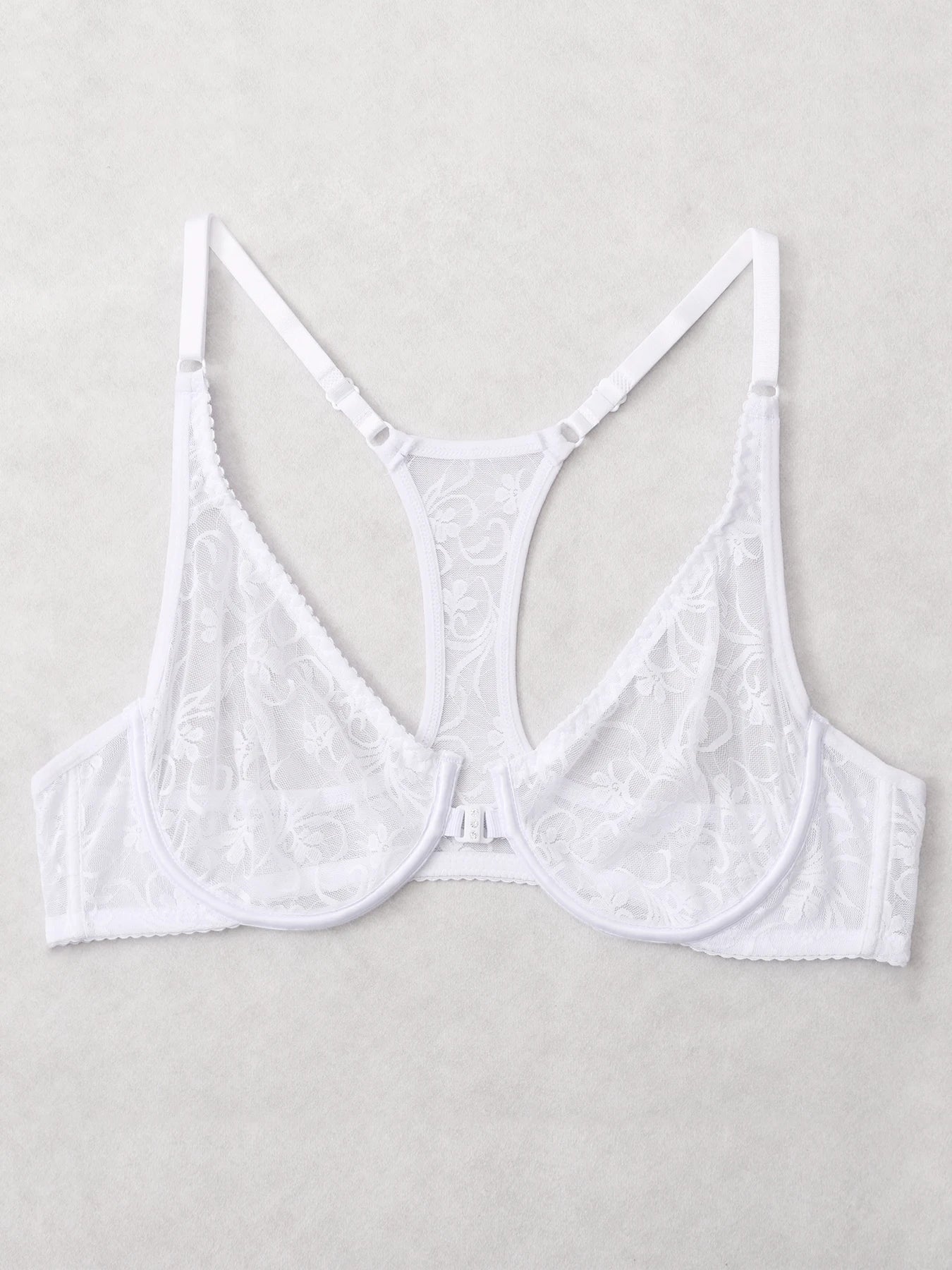 Bra For Womens Front Button Lace Bra Underwire Underwear Elegant Embroidery Beautiful Back Plus Size Lingeire BH Top