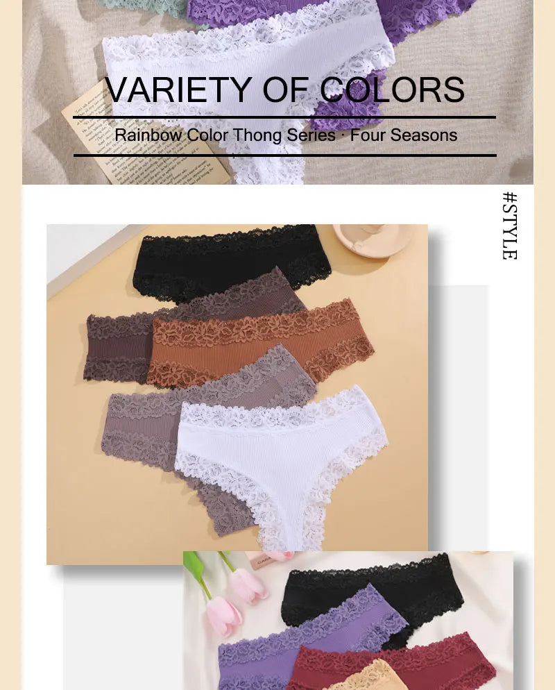 The 3-Pack Brazilian Lace G-String Set