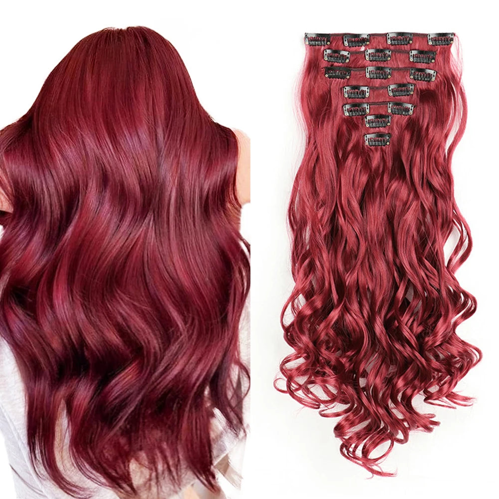 The 22-Inch Full Head Curly Wavy Clip-In Set (7pcs)