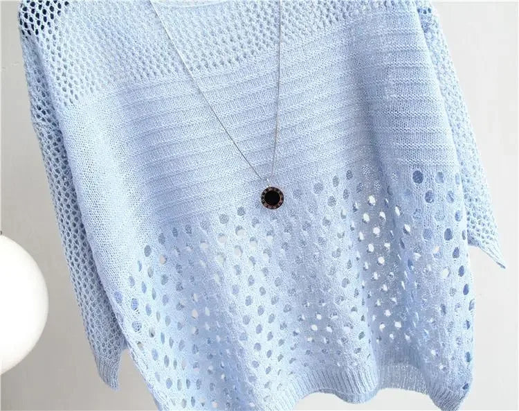 Spring and Summer New Ice Silk Knitted Vest Top Hollow Out Thin Bottoming Sling Streetwear Womens Clothing Shirt
