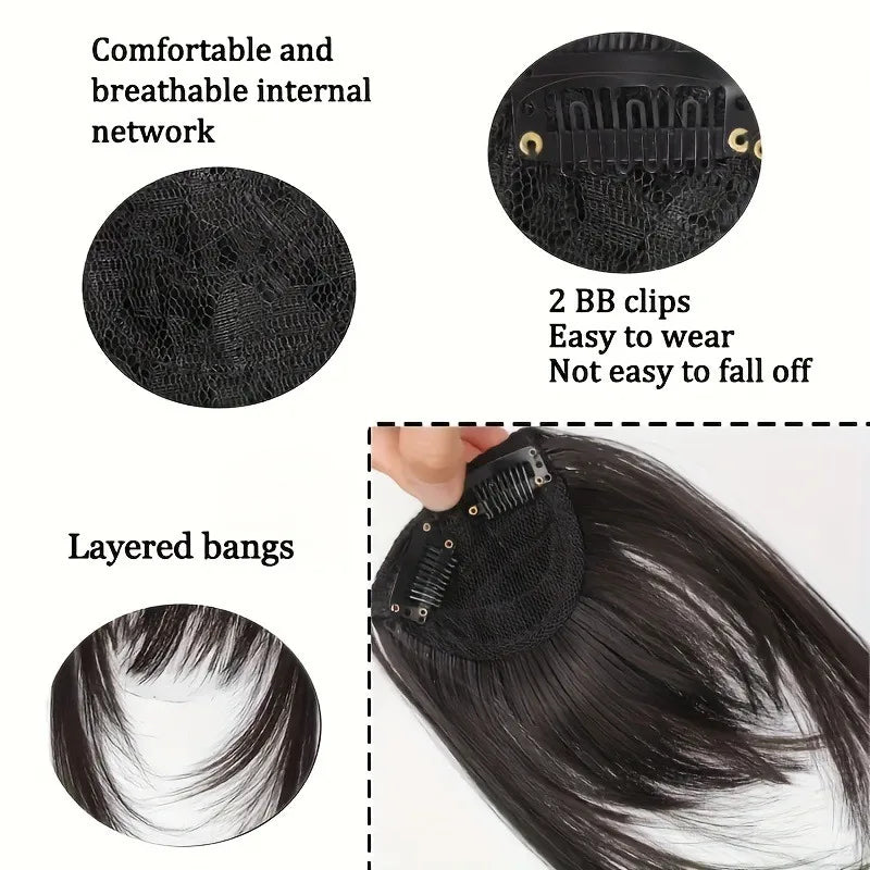 The Wispy Fringe Clip-In Bangs with Sideburns