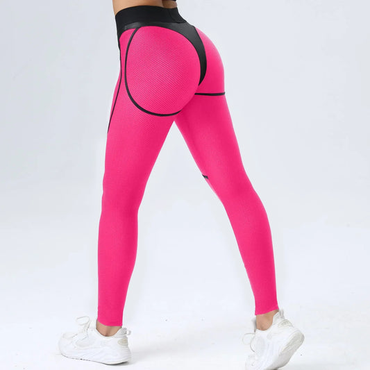 Leggins Woman Gym Push Up Sexy Woman Clothing Mesh Transparent Thong Female Legging Yoga Workout Women Pants High Waist Tights