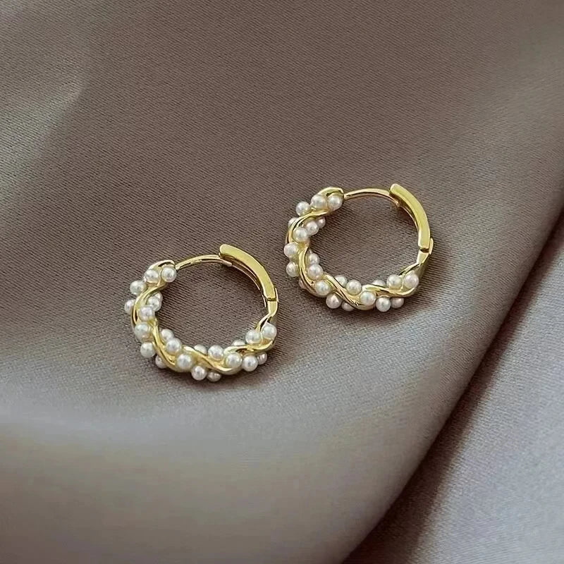 The Pearl Hoop Earrings