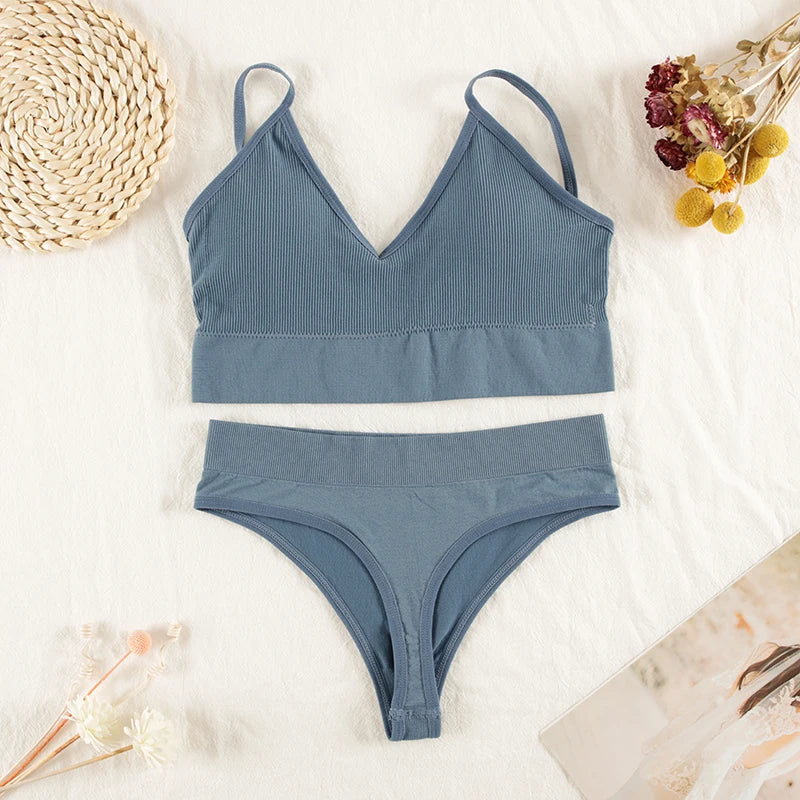 The Wireless Crop Top Bra and Panty Set