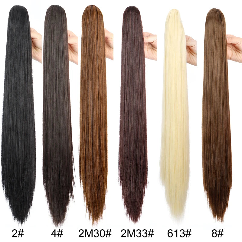 The 24-Inch Claw Clip Straight Ponytail Extension
