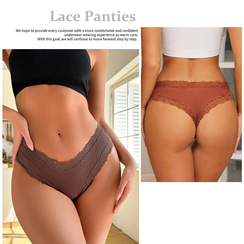 The 5-Pack Lace Seamless Brazilian Set