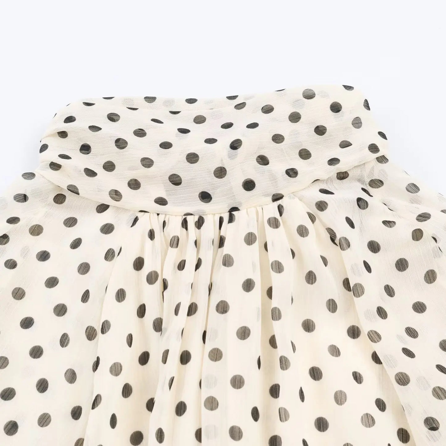 Women Polka Dot Print Blouse Casual High Collar Long Sleeve Lady Top Simple Women's Blouse Female Shirts & Blouses