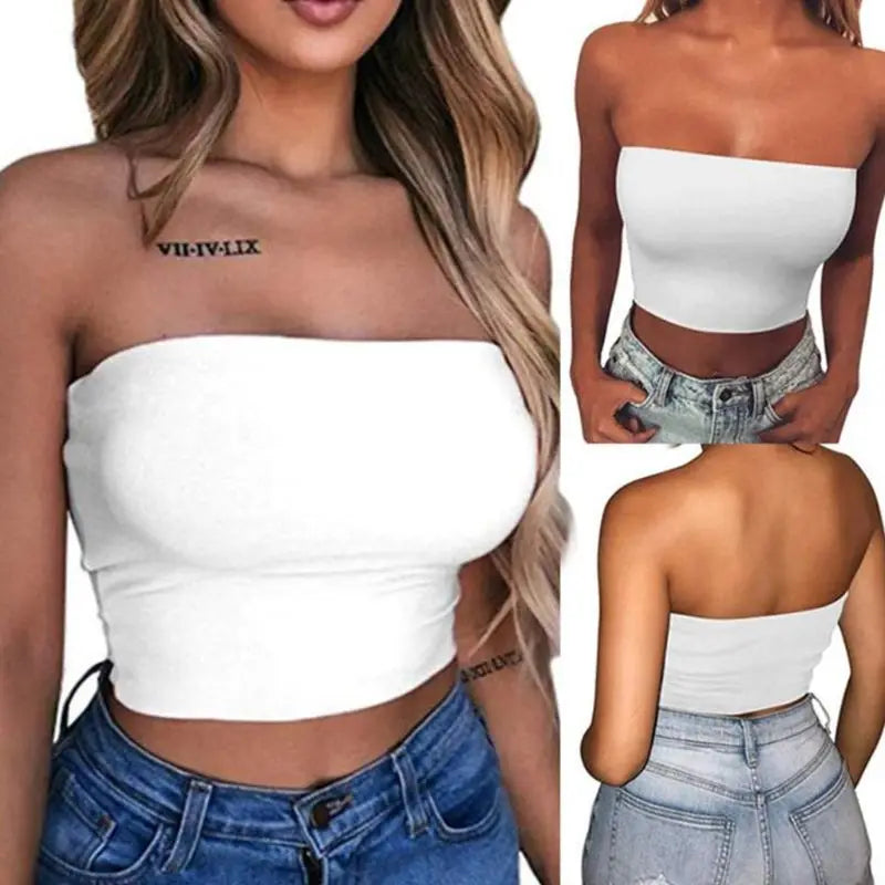 The Strapless Bandeau Crop Top