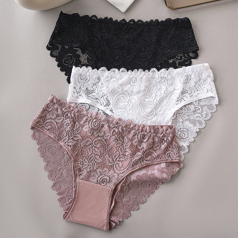 The 3-Pack Floral Embroidery Lace Brief