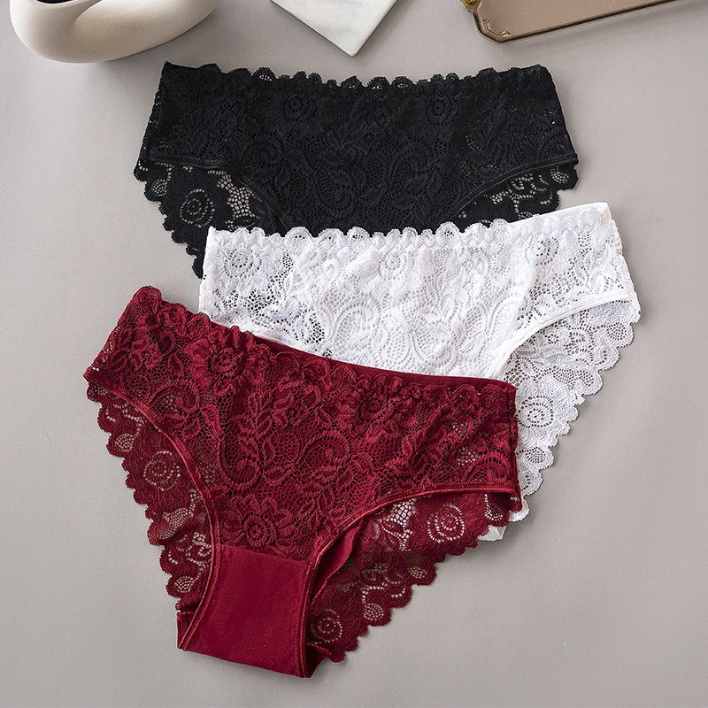 The 3-Pack Floral Embroidery Lace Brief
