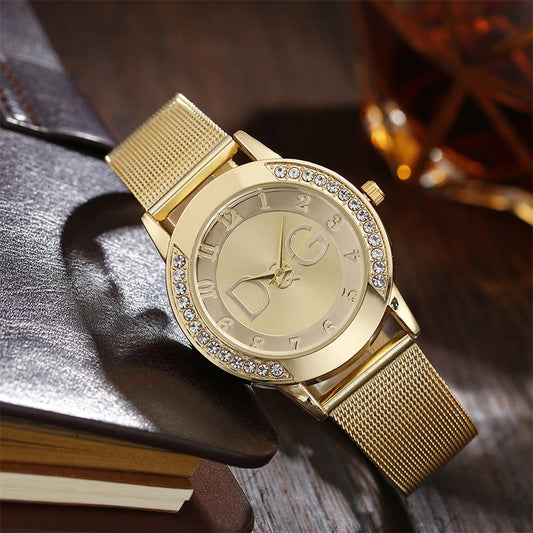 The Starry Sky Diamond Gold Mesh Watch